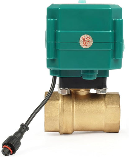 U.S. Solid 1" Smart Motorized Ball Valve - Brass Remote App Mobile-control Electrical Ball Valve with Manual Switch, Plug Connection