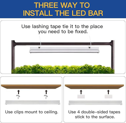 GYTF T5 Grow Lights 2 Pack, 1.4Ft 5000K White Full Spectrum LED Plant Growing Lamp Strips for Indoor Plants, Seeds Starting, Succulents, High PPFD with V-Shaped Reflector