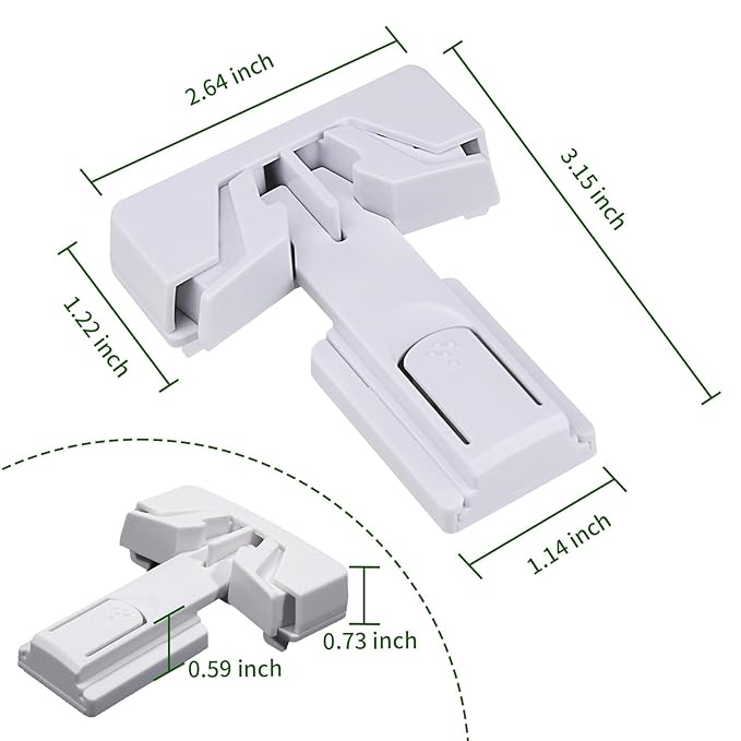 Child Proof Refrigerator Door Lock, Baby Safety Fridge Door Latches, One Handed Operation, No Tools Need or Drill (White1)