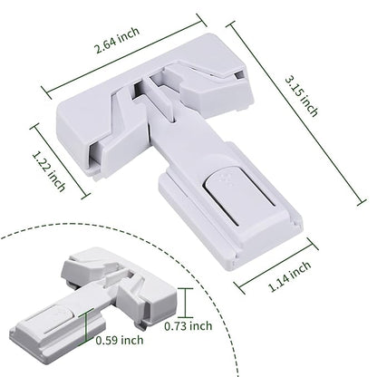 Child Proof Refrigerator Door Lock, Baby Safety Fridge Door Latches, One Handed Operation, No Tools Need or Drill (White1)