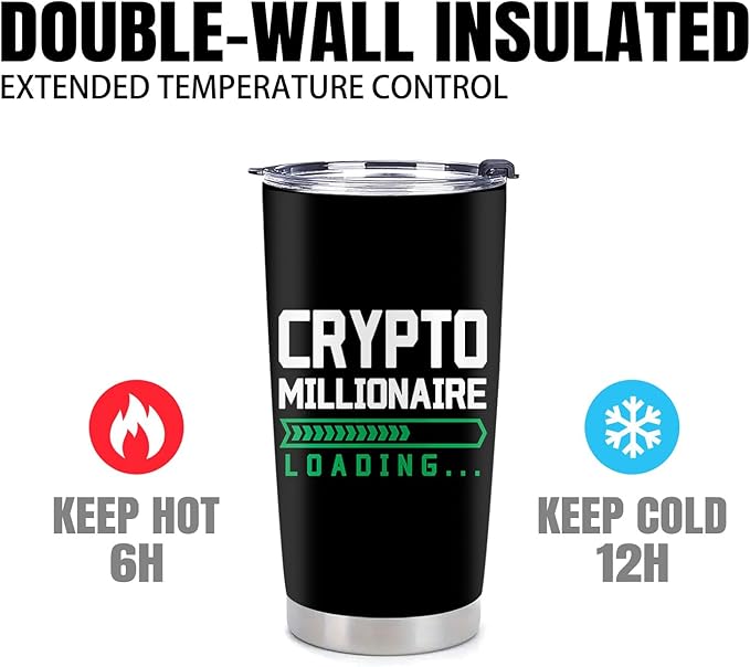 Crypto Gifts for Men - Crypto Stainless Steel Vacuum Insulated Tumbler 20 Oz