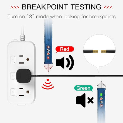 Non-Contact Voltage Tester,Electrical Voltage Detector Pen Null/Live Wire Tester Breakpoint Finder Voltage Measuring Tool Dual Range AC 12V/48V-1000V