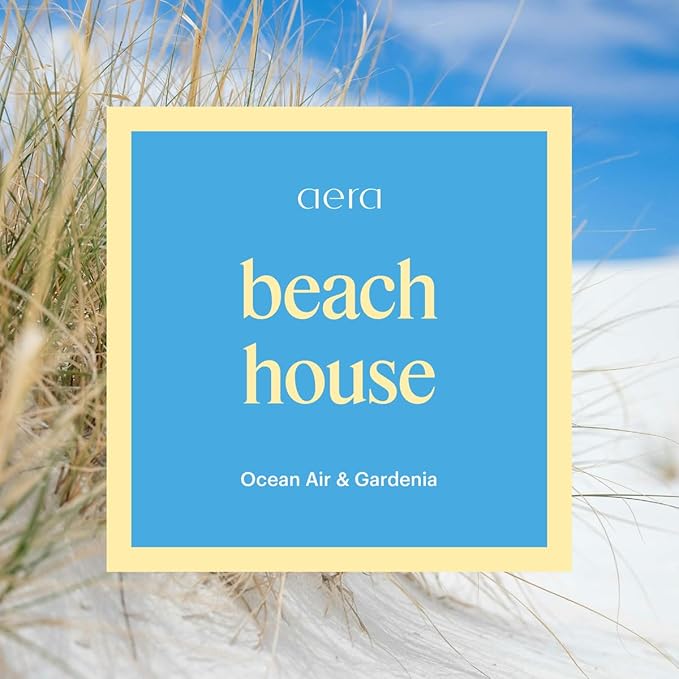 Aera Essential Oil Fragrance Diffuser + Beach House Scent Bundle for Large Rooms (500–1000 Sq Ft), Alexa Compatible + App Controlled Aromatherapy Waterless Diffuser – Hypoallergenic, Family & Pet Safe