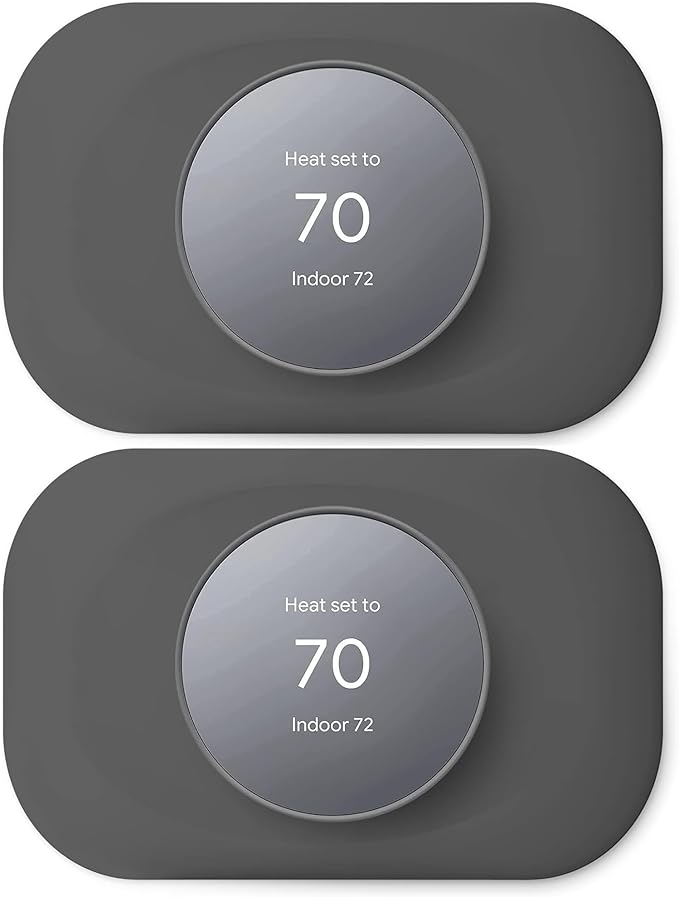Compatible with Google Thermostat 2020 Wall Plate Cover - Petrichor Nest Thermostat Trim Kit, Made for Google Nest Thermostat 2020, Cover Imperfections Easy to Install - Charcoal（2 Pack）
