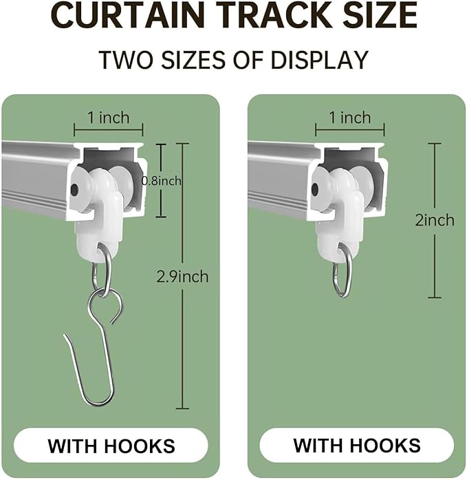 Curtain Tracks Ceiling Wall Mounted Heavy-Duty Curtains Rails Room Divider Track for Living Bedroom Shower White 3FT To 12FT