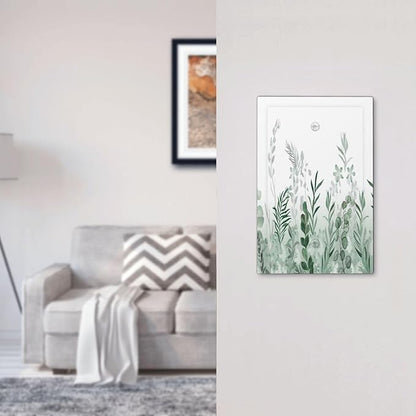 Watercolor Green Leaf Rustic Plant Eucalyptus Flowers Light Switch Cover Plate 1 Gang No Device Blank Electrical Wall Plates Faceplate Decorative Switch Plate for Bed Room Living Room Decor