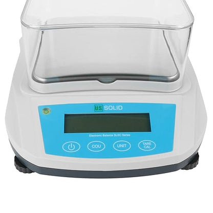 U.S. Solid Precision Lab Scale 1000g x 0.01g- High Precision Analytical Balance w/USB and RS232 Interface, Detachable Draft Shield, Calibration Weight,100-240 VAC