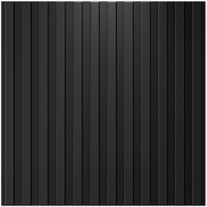 Art3d Slat Wall Panel, 3D Fluted Textured Panel 12-Tile 19.7 x 19.7in. - Cover 32 Sq.Ft., Black