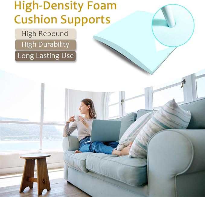 Couch Cushion Supports for Sagging Seat 22'' x 22'' High Density 40D Curved Foam Sofa Cushion Support Under The Saggy Pads Firmer Foam Lifters for Saggy Couch Set of 3 (Blue, 22''*22'')