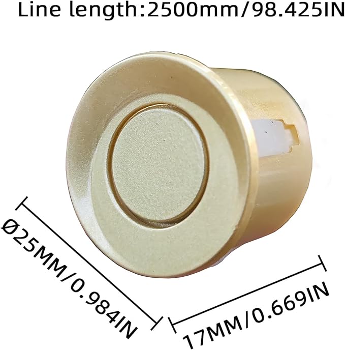 New Features Forward and Reverse Parking sensors, Option to Measure Distance in inches, bidirectional Display Option, and Customizable Digital Direction 18 Color Probes to Choose from(Gold)