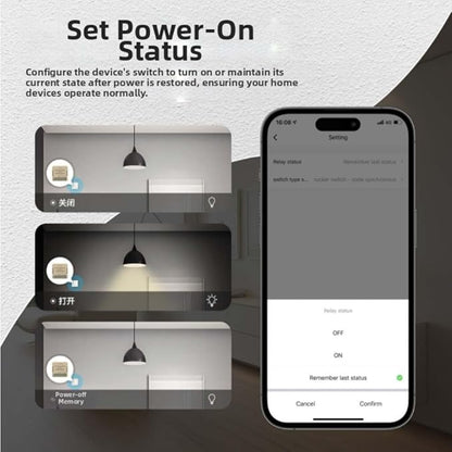 Smart Switch Matter WiFi Module Compatible With Smart Things Retrofit Dual Control Remote Operation