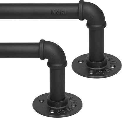 Refrze 2 Pack Curtain Rods for Windows 48 to 84 Inch, Industrial Curtain Rods Wrap Around, Heavy Duty for Bedroom & Outdoor, 48-84", "Black Curtain rod