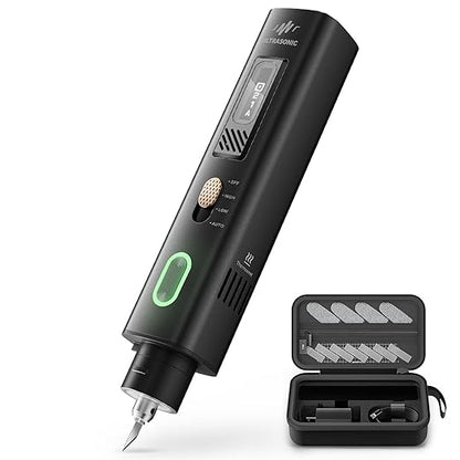 VMAN Ultrasonic Cutter Knife, 40KHz 2-in-1 Cutting and Grinding Set, AI Cooling System, Handheld Craft 3D Printing Hobby Art Model Cutting Tool for DIY, Leatherworker, Jeweler and Plaster Sculptor