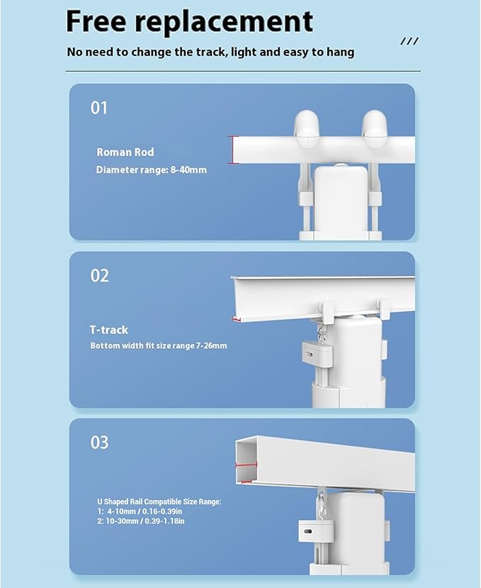 Garosa Smart Curtain Motor, WiFi Electric Automatic Window Curtain Opener with Quiet Mode Below 25dB for Roman Rod T U Shape Tracks