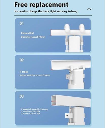 Garosa Smart Curtain Motor, WiFi Electric Automatic Window Curtain Opener with Quiet Mode Below 25dB for Roman Rod T U Shape Tracks