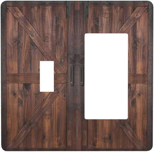 Decorative Outlet Covers Vintage Brown Farmhouse Barn Door 2 Gang Light Switch Cover Plate Single Toggle 1 Rocker Wall Plates for Electrical Outlets Switch Plate Covers for Bedroom Home Decor