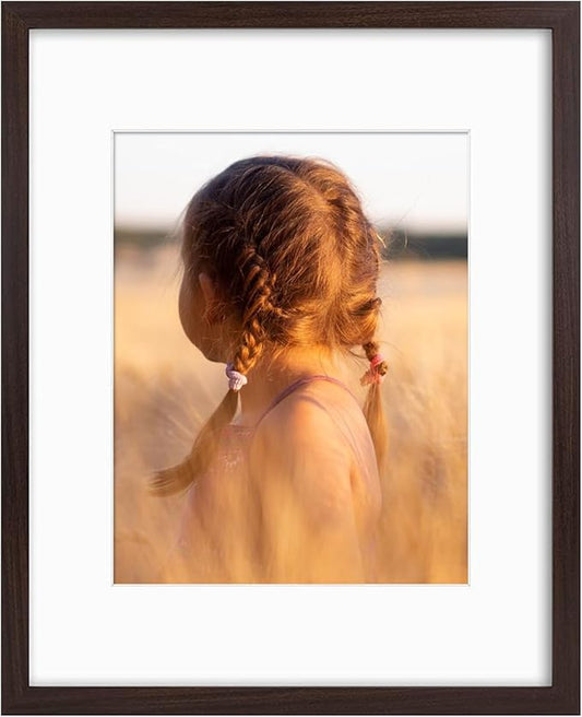 Golden State Art, 16x20 Picture Frame with Mat for 11x14 - High Definition Glass Wall Mounting Horizontal Vertical Display (Brown, 1 Pack)