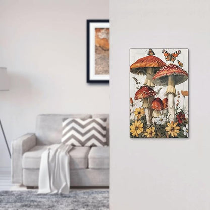 Light Switch Cover Plate Mushroom Forest Butterfly Wild Flower 1 Gang No Device Blank Electrical Wall Plates Faceplate Decorative Switch Plate For Bed Room Living Room Decor