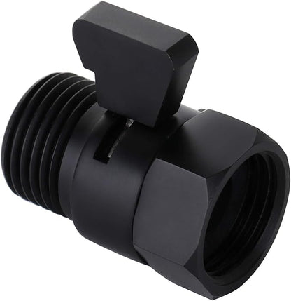 Tenfe Water Flow Control Valve, Brass Shut Off Valve Adjust Water Volume Regulator for Hand Held Shower Head & Bidet Sprayer, Matte Black Water Saver G1/2 Standard Connection