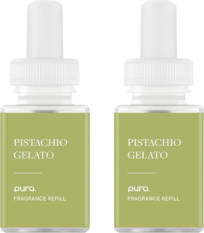 PuraHome Scent Refill - Smart Home Air Diffuser - Up to 120-Hours of Luxury Fragrance per Refill - Home Essential - Clean & Safe Diffuser Fragrance - 2 Pack, Pistachio Gelato