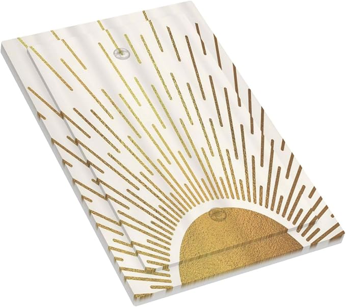 Decorative Light Switch Cover Plate Boho Mid Century Gold Sun Sunbeams 1 Gang No Device Single Blank Outlet Covers Wall Plates for Electrical Outlets Faceplate for Bedroom Home Decor