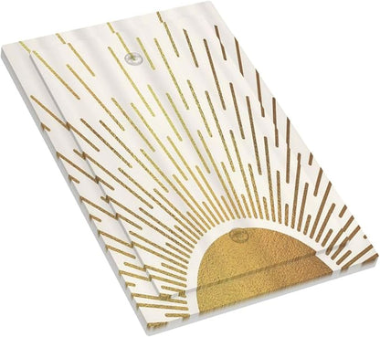 Decorative Light Switch Cover Plate Boho Mid Century Gold Sun Sunbeams 1 Gang No Device Single Blank Outlet Covers Wall Plates for Electrical Outlets Faceplate for Bedroom Home Decor