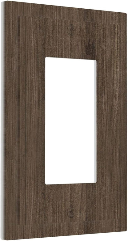 Decorative Outlet Covers Rustic Walnut Wood Grain 1 Gang Single Rocker Light Switch Cover Plate GFCI Wall Plates Electrical Switch Plate Cover for Farmhouse Cabin Decor