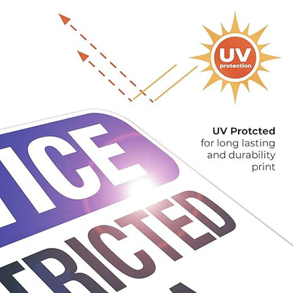 Notice Restricted Area Sign, 12x18 Inches, Rust Free .063 Aluminum, Fade Resistant, Made in USA