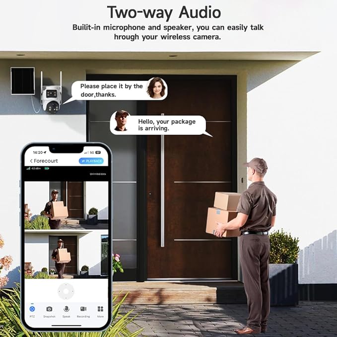 XIAOVV 4K Outdoor Security Camera with 4G LTE, 8MP Security Camera Outdoor with 8000mAh Solar Panel, Motion Detection, 360° Pan-Tilt Rotation, Full-Color Night Vision, AOV Low Power Consumption