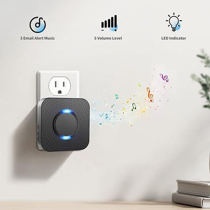 Mailbox Alarm Mail Chime Notification System-Mail Alarm 600 ft Long Range Wireless Mailbox Alert With LED Light Flashing and Sound Reminders