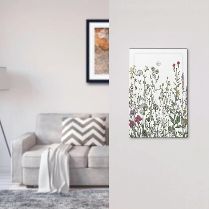 Vintage Herbs Wildflowers Plant Floral Light Switch Cover Plate 1 Gang No Device Blank Electrical Wall Plates Faceplate Decorative Switch Plate For Bed Room Home Decor