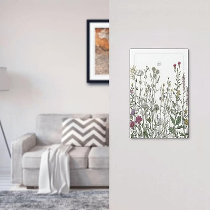Vintage Herbs Wildflowers Plant Floral Light Switch Cover Plate 1 Gang No Device Blank Electrical Wall Plates Faceplate Decorative Switch Plate For Bed Room Home Decor
