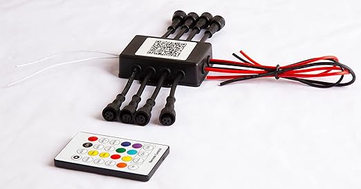 Nicoko New Version Bluetooth&Remote Central Controller -Come with 8 pcs Waterproof pods Connector +Data Wires for RGB Light bar,Headlight,Tail Lights,Whips etc