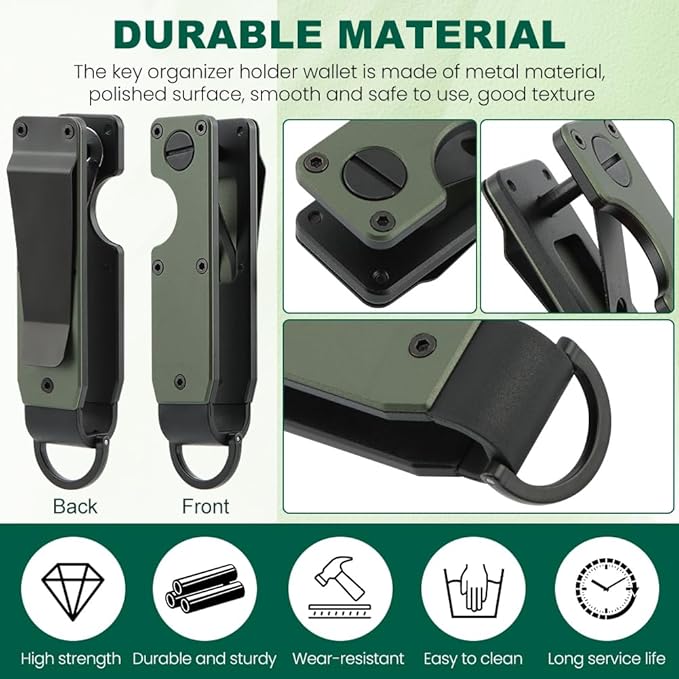Key Organizer With Key-Handle,Compact Met-allic Key Holder,Met-allic Key-Organizer,Smart Keychain Secures 1-5 Keys