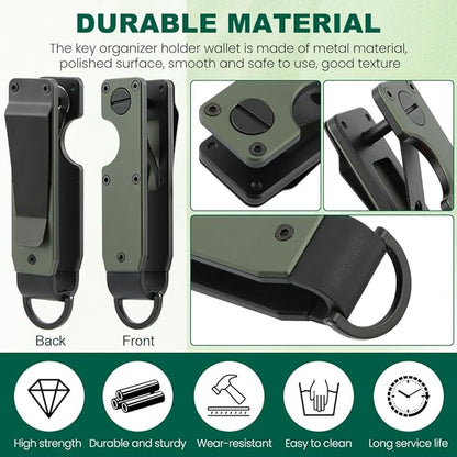 Key Organizer With Key Handle,Compact Met-allic Key Holder,Met-allic Key Organizer,Smart Keychain Secures 1-5 Keys