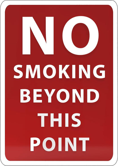 No Smoking Beyond This Point Sign - ADA Compliant Digitally Printed Text Wall Sign - Smoke-Free Area Signs for Offices, Businesses, Hotels & Restaurants - Vinyl10” x 7”