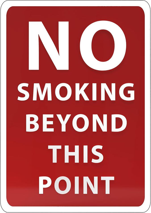 No Smoking Beyond This Point Sign - ADA Compliant Digitally Printed Text Wall Sign - Smoke-Free Area Signs for Offices, Businesses, Hotels & Restaurants - Vinyl10” x 7”