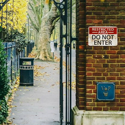dingleiever-Restricted Area Sign -Do Not Enter Wall Art Sign 812 inch