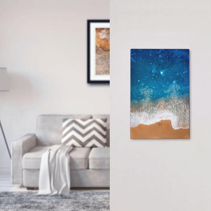 Blue Sea Ocean Beach Waves 1-Gang No Device Blank Wallplate Electrical Light Switch Decorative Receptacle Face Plate Cover for Bathroom 5 X 3 IN