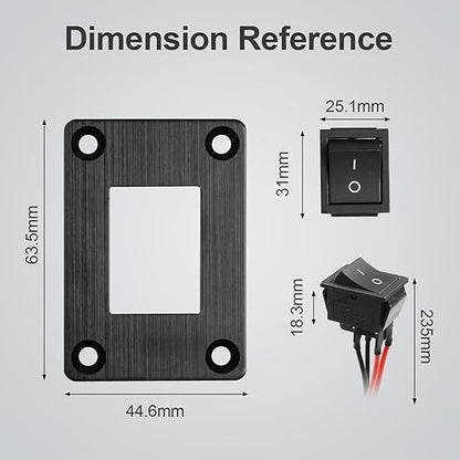 1Pcs Black KCD4 Boat Rocker Switch 2-Position 4-Pin Pre-Wired DPST Panel Switch 16A 250VAC 20A 125VAC, CE