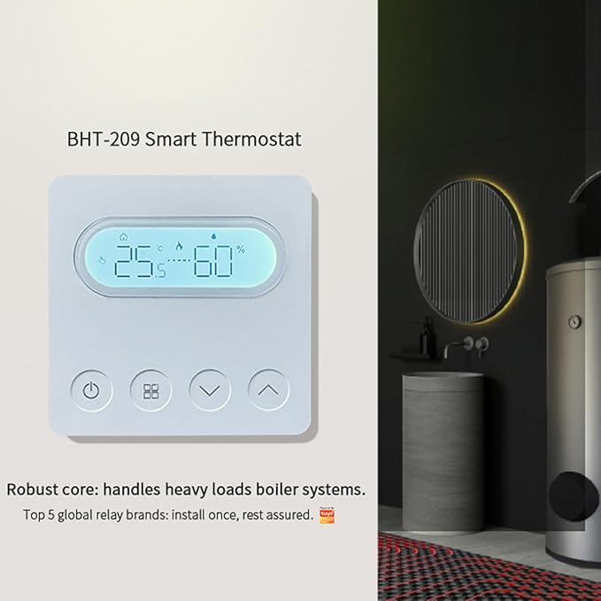 WALFRONT House Thermostat Intelligent Wall Thermostat for ZIGBEE Voice Control 7 Day Heating Plan Smart Room Heater for Water Floor Heating System