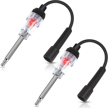 Inline Spark Plug Tester Engine Straight Boot Ignition Tester Light Lawnmower Checker Armature Diagnostic Detector for Automotive Car Internal External Engine(2 Pieces)
