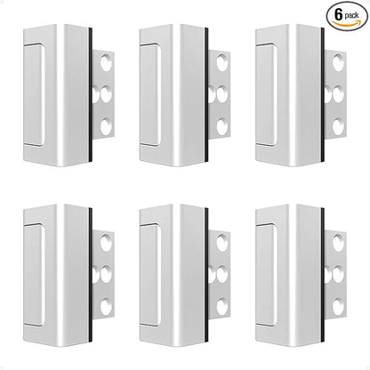 6Pack Home Security Door Reinforcement Lock Childproof, Door Locks for Kids Safety, Door Lock Latch Stopper for Front Door Inside Top of Door, Aluminum Construction Finish