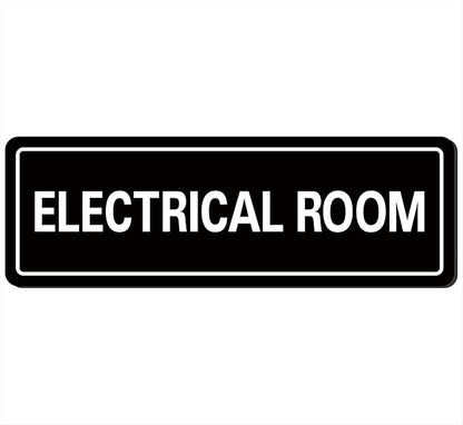 Electrical Room Sign - Premium Durable Acrylic Material, Ultra-strong Self-adhesive, Quick Installation, Suitable for Your Home and Business (9×3 Inches Black).