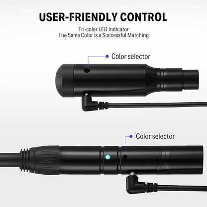 Donner Wireless DMX512 Transmitter Receiver DJ 2.4G DMX Wireless Controller 5 Receivers with Built-in Battery & Light Dome & 1 Transmitter for LED Stage Disco Party Bar, Stage Lighting Control 6PCS