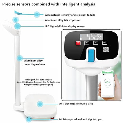 Assist The Elderly in Measuring Weight gain While Standing, with an Electronic Scale with armrests, Suitable for use in clinics, Hospitals, Schools, Nursing Homes (Coconut Meat White)