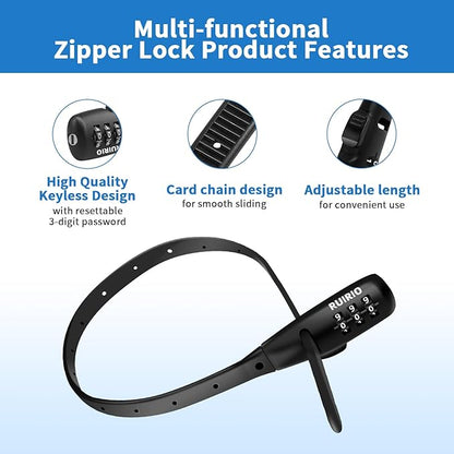 Zip Tie Lock Adjustable Cable Lock for Kids Bike, Helmet, Fridge, Scooter, Cabinets, Drawers, Suitable for Adult, Child. 3 Pack (Black)