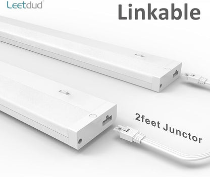 LED Under Cabinet Lighting Hardwired or Plug in, 40 Inch 20W, Dimmable 5 Color 2700K/3000K/3500K/4000K/5000K, Linkable Eyes Care Design Counter Lights for Kitchen, Sink, ETL Listed, White