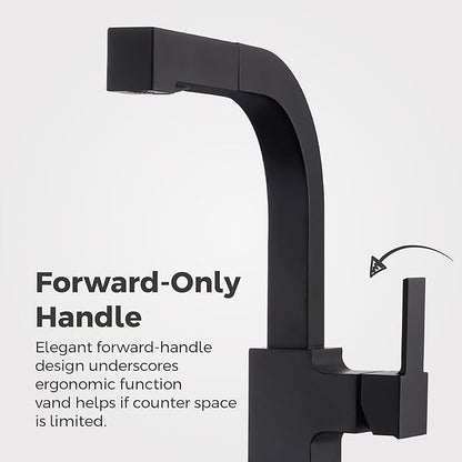 Pfister Arkitek Kitchen Faucet with Pull Out Sprayer, Single Handle, High Arc, Matte Black Finish, LG534LPMB