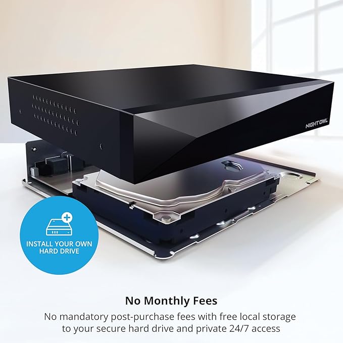 Night Owl 2-Way Audio 20 Channel 4K Video Home Security DVR with Customizable Storage (Add up to 20 Total Cameras)